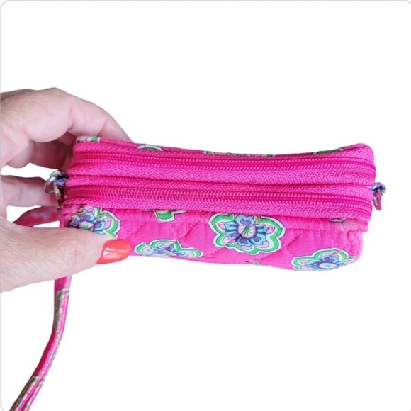 Vera Bradley pink zip around quilted catds coin wristlet wallet - Picture 3 of 7